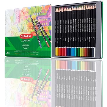 

DERWENT Academy Colour Pencil Tin v plechové krabičce, kulaté, 24 barev
