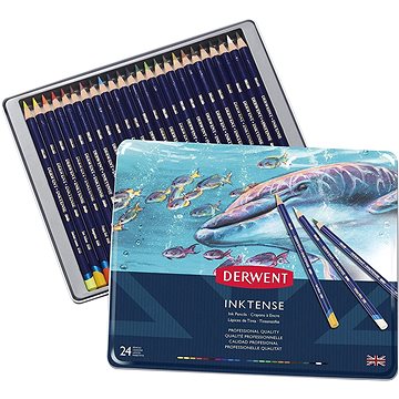 DERWENT Proffesional Inktense v plechové krabičce, 24 barev
