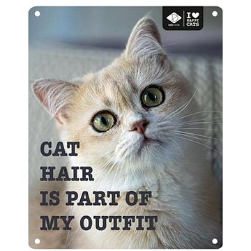 

EBI D&D I love happy cats Kovová tabulka: ,,Cat hair is part of my outfit" 20 × 25 cm