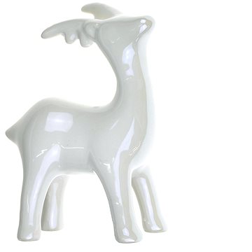 

DOMMIO Vánoční dekorace - srnka bílá perleť