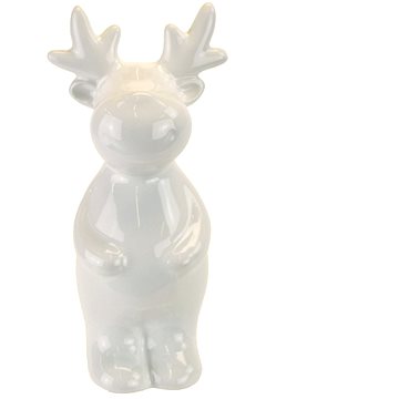 

DOMMIO Vánoční dekorace - keramický sob bílý, 13 cm
