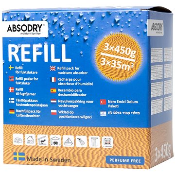 

Everbrand Sweden Absodry Maxi, náhradní sáčky do pohlcovače vlhkosti, 3 × 450 g
