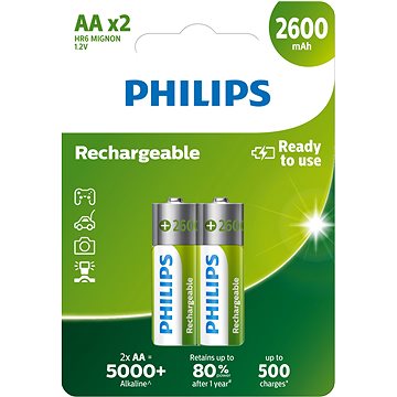 Philips R6B2A260 2 ks v balení - Nabíjecí baterie
