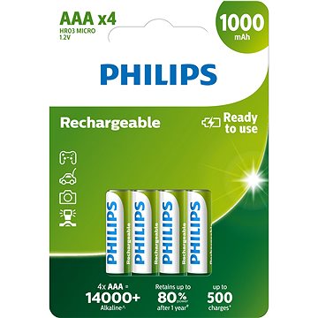 Philips R03B4RTU10 4 ks v balení - Nabíjecí baterie