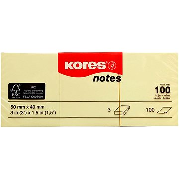 

KORES 50 x 40 mm, 3 x 100 lístků, žlutý