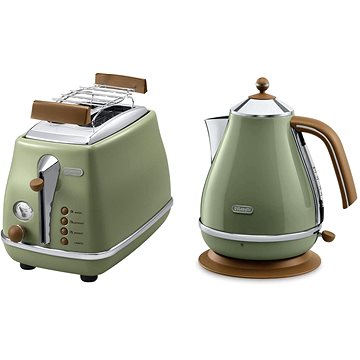 

Snídaňová kolekce De'Longhi Icona Vintage - zelená (KBOV2001.GR & CTOV2103.GR)