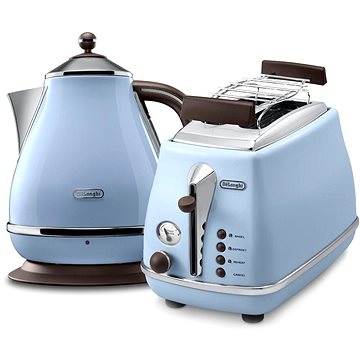 

Snídaňová kolekce De'Longhi Icona Vintage - modrá (KBOV2001.AZ & CTOV2103.AZ)
