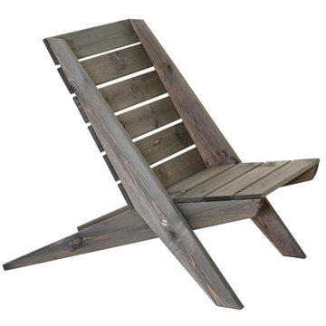 

EcoFurn Granny Dřevěné zahradní skládací židle, borovice, šedý olej