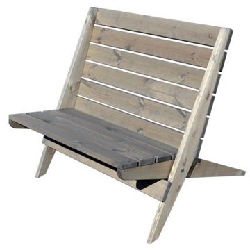 

EcoFurn Granny Dřevěné zahradní skládací židle pro 2 osoby, borovice, šedý olej