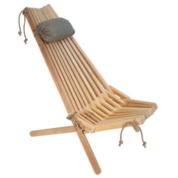 

EcoFurn Lilli Dřevěné zahradní skládací křeslo s polštářem, olše, natural olej