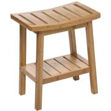 

5five Simply Smart Koupelnový taburet Bamboo s poličkou na doplňky