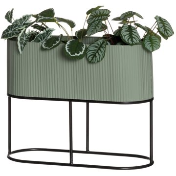 

4Living Oválný kovový stojan na květiny, výška 40 cm, zelený