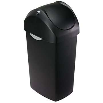 

Odpadkový koš Simplehuman – 60 l, houpací víko, černý plast