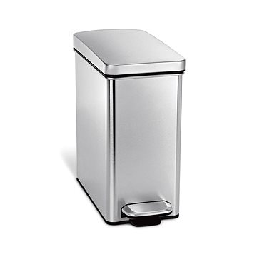 

Pedálový odpadkový koš Simplehuman – 10 l, hranatý, matná ocel, FPP