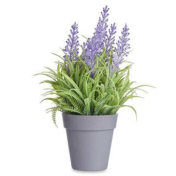 

IBERGARDEN Umělá lavendule v šedém květináči, fialová