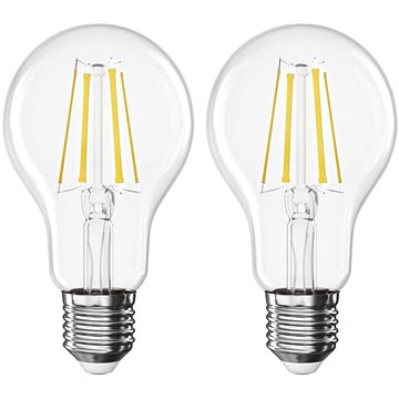 

EMOS Filament A60 / E27 / 5,9 W (60 W) / 806 lm / teplá bílá, 2 ks
