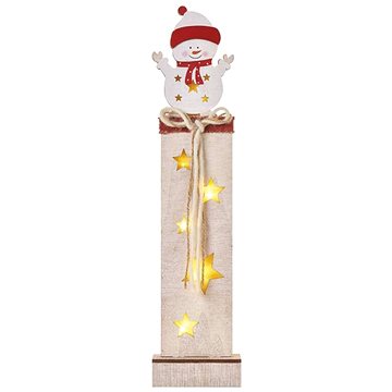 

EMOS LED dekorace dřevěná – sněhulák, 46 cm, 2x AA, vnitřní, teplá bílá, časovač