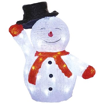 

EMOS LED vánoční sněhulák s kloboukem, 36 cm, venkovní i vnitřní, studená bílá, časovač
