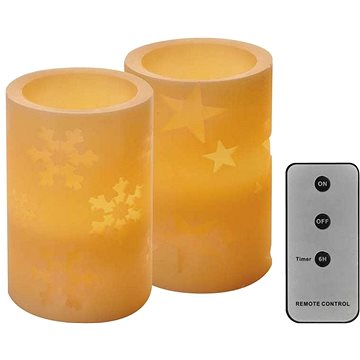 

EMOS LED dekorace – 2x vosková svíčka, 12,5 cm, 2x 2x AA, ovladač, časovač