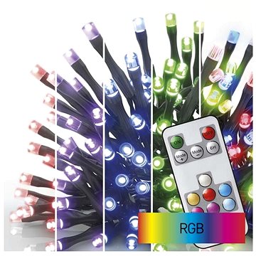 

EMOS LED vánoční řetěz, 10 m, venkovní i vnitřní, RGB, ovladač, programy, časovač