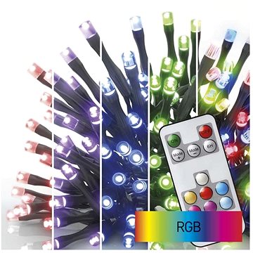 

EMOS LED vánoční řetěz, 16 m, venkovní i vnitřní, RGB, ovladač, programy, časovač