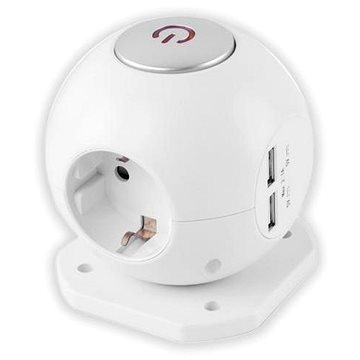 

Power Ball 3 zásuvky Schuko 2 USB 1,5m bílý s vypínačem 3G1.5