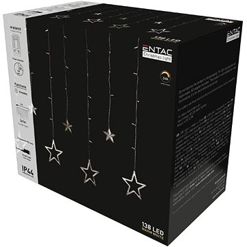 

ENTAC LED vánoční závěs hvězdy 2 × 1 m, venkovní, teplé světlo