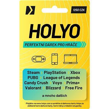 Holyo předplacená karta 1250Kč