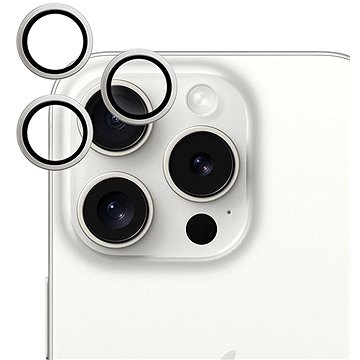 

Epico hliníkové ochranné sklo na čočky fotoaparátu pro iPhone 15 Pro / 15 Pro Max - bílý titan