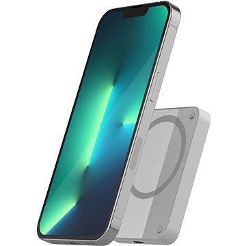 

Epico 4200mAh MagSafe kompatibilní bezdrátová power banka - světle šedá