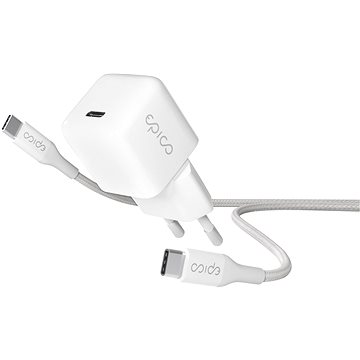 

Epico 30W GaN síťová nabíječka s 1.2m USB-C kabelem - bílá
