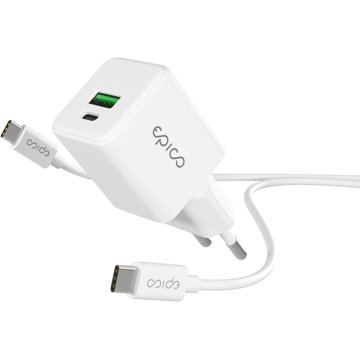

Epico UltraBoost EA10 20W GaN síťový adaptér s 1,2 m USB-C na USB-C kabelem - bílý