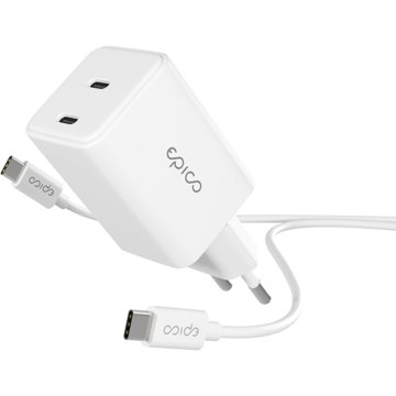 

Epico UltraBoost EA30 45W GaN síťový adaptér s 1,2 m USB-C na USB-C kabelem - bílý