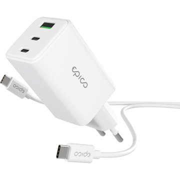 

Epico UltraBoost EA40 65W GaN síťový adaptér s 1,2 m USB-C na USB-C kabelem - bílý