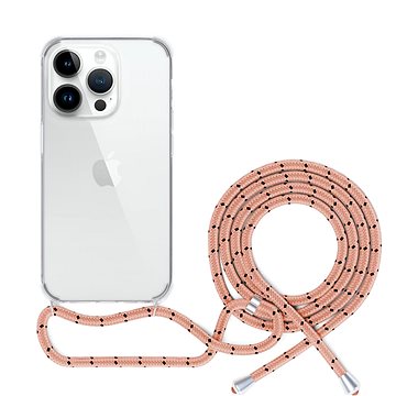 Epico transparentní kryt se šňůrkou pro iPhone 14 Pro - růžová - Kryt na mobil