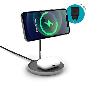 

Epico 2in1 bezdrátová nabíječka s podporou uchycení MagSafe II - vesmírně šedá