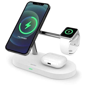 

Spello 3in1 bezdrátová nabíječka s podporou uchycení MagSafe - bílá