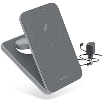 

Epico Mag+ skládací bezdrátová nabíječkas podporou MagSafe - vesmírně šedá