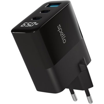 

Spello ForceBoost Display GaN 65W síťový adaptér SA65 - černá
