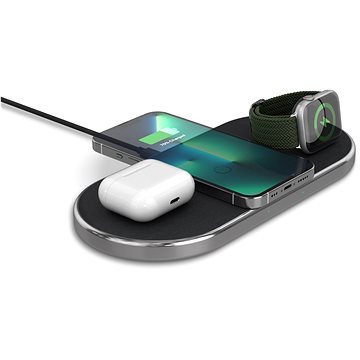 

Epico Wireless Charging Base 3in1 černá PU kůže- space grey základna