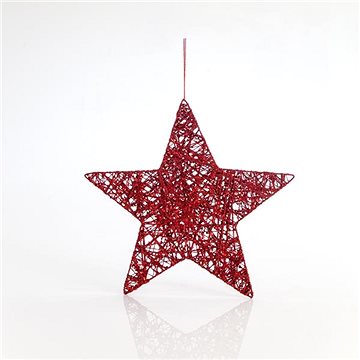 

EUROLAMP Vánoční ozdoby - závěsná hvězda, červená, 25 cm