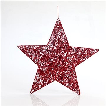 

EUROLAMP Vánoční ozdoby - závěsná hvězda, červená, 45 cm