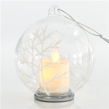 

EUROLAMP Vánoční ozdoby - skleněný světelný míček, svíčka, průměr 10 cm