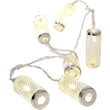 

EUROLAMP Světelný řetěz LED - kovové válce, teplá bílá, 10 ks
