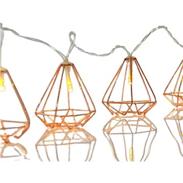 

EUROLAMP Světelný řetěz LED - zlatý kovový dekor, teplá bílá, 10 ks