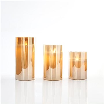 

EUROLAMP Vánoční dekorace - skleněná LED svíčka, 7,5 x 15 cm