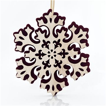 

EUROLAMP Vánoční dekorace - dřevěná závěsná sněhová vločka, 14 x 0,5 x 15 cm