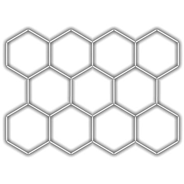 

Escape6 Kompletní LED hexagonové svítidlo bílé 6500 K, rozměr 11 elementů 336 × 238 cm