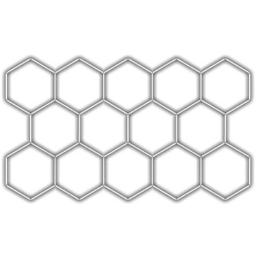 

Escape6 Kompletní LED hexagonové svítidlo bílé 6500 K, rozměr 14 elementů 420 × 238 cm