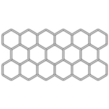 

Escape6 Kompletní LED hexagonové svítidlo bílé 4500 K, rozměr 17 elementů 504 × 238 cm
